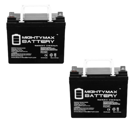 12V 35AH SLA Battery Replacement For Solo AGM1248T - 2 Pack